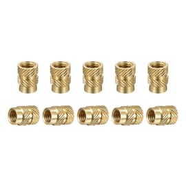 DTGN M4x8mmx6mm(ID x L x OD) Knurling Insert Nuts - 30 Pack - Plastic Shell - Brass Female Thread Sleeve Insert Nuts