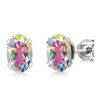 Gem Stone King Mercury Mist Mystic Topaz Stud Earrings For