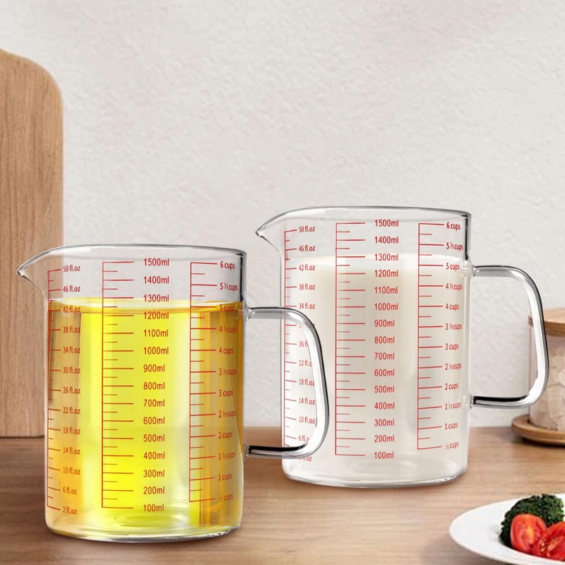 WhiteRhino Glass Measuring Cup,6Cup/1500ml/50oz Liquid Measuring Cups, Measuring Cup With