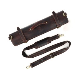 leather castle Chef Knife Roll | Genuine Buffalo Leather Knife Roll Case | Portable Travel Storage for Knives & Accessories | 11 Pocket Canvas Chef Knife Bag | Durable & Secure Knife Carrier (Brown)