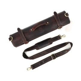 leather castle Chef Knife Roll | Genuine Buffalo Leather Knife Roll Case | Portable Travel Storage for Knives & Accessories | 11 Pocket Canvas Chef Knife Bag | Durable & Secure Knife Carrier (Brown)