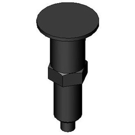 3/8-24 x .67, End Force - 3.5 lbs, Steel, Inch, w/Black Plastic Knob, Non-Locking Type w/Shoulder, Index Plunger (1 Each)
