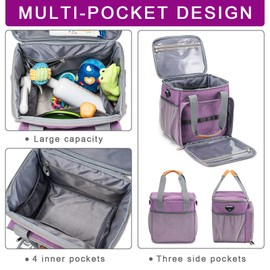 BABEYER Dog Grooming Bag, Dog Grooming Supplies Organizer Tote Bag, Perfect for Pet Grooming Tool Kit Accessories, Purple