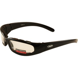 Chicago Foam Padded Sunglasses Black Frame Motorcycle Goggles Various Lens Options Chicago Lens Color: Clear Lenses