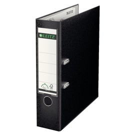 Leitz Lever Arch File, Black, Plastic, A4, 8 cm Spine, 10100095
