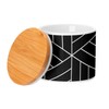 Fabulous Ceramic Jar with Lid Bamboo - Geometric Cube Pattern