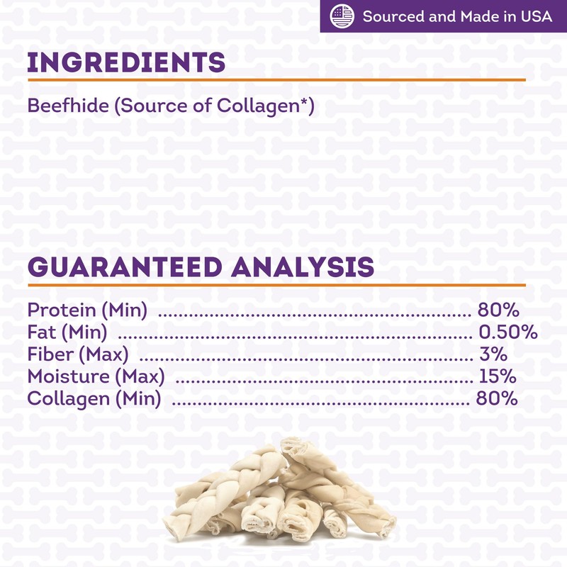 Treatly USA Collagen Braids Assorted Dog Chew Treats - Natural