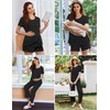 Ekouaer 3 PCS Maternity Nursing Pajamas Set Postpartum Breastfeeding Short