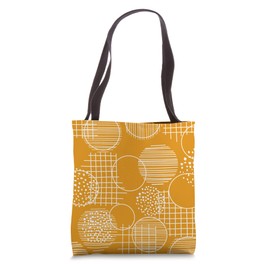 Abstract Hand Drawn Geometric Shapes Modern Mustard Yellow Tote Bag