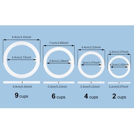 Sivaphe 9 Cup Stovetop Espresso Coffee Maker Replacement Infuser Parts Only for 450ml Stainless Steel Italian Moka Pot, 1 Filter and 3 Silicone Gasket Seals