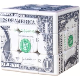 YILUYUANLANOPR Dollar Cube 3x3 Magic Cube US Dollar Bill Speed Cube Puzzle Toy (100 Dollar)