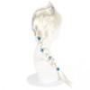 Peluca Trenza Rubia Brillante Con Adornos De Flor Azul