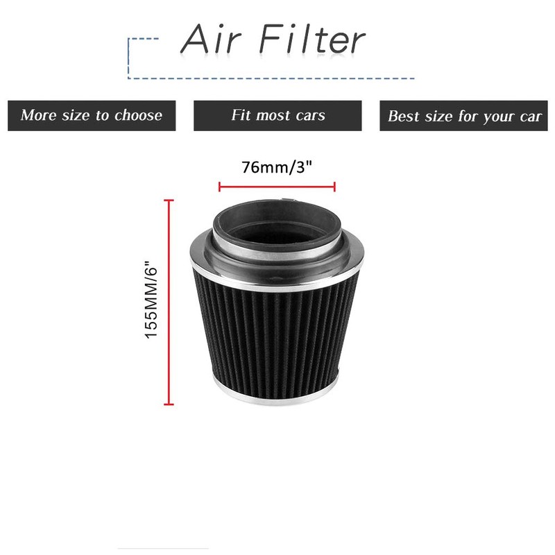 RASNONE 3 Inch Universal Cold Air Intake Kit, Aluminum Induction