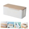 FELTECHELECTR Simple Install Cable Management Box Bamboo Cover Organize Power