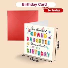 Papa Prints Happy Birthday Card Granddaughter Birthday Cards Adult (145 x 150 mm) Greeting Card with Envelope Birthday Card for Granddaughter
