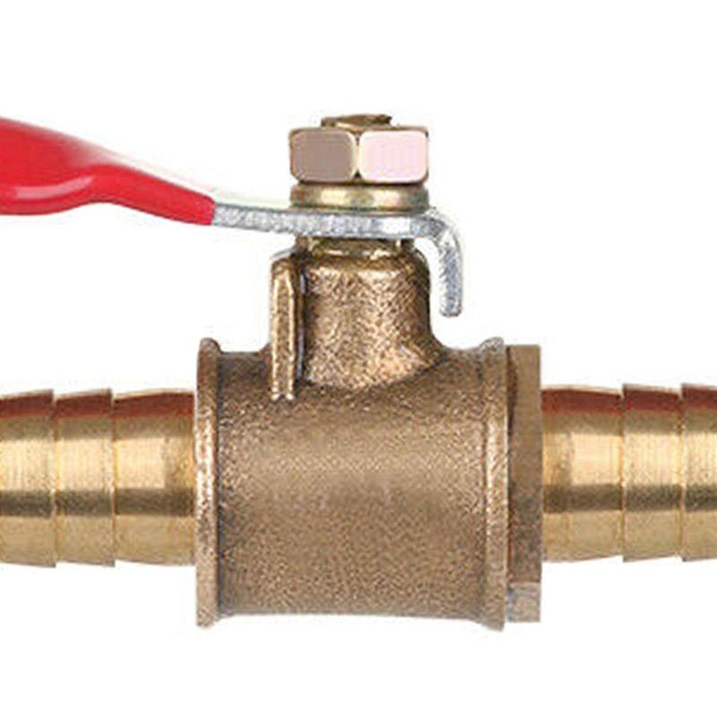 Dapetz ® Brass Ball Valve 10mm Red Lever Inline Hose
