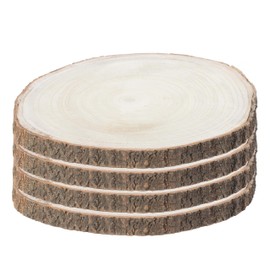 Vintiquewise Barky Natural Wood Slabs Rustic Ornament Slice Tray Table Charger 16" set of 4