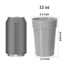 Youngever 18 Pack 350ML Re-usable Plastic Kids Cups, Stackable Kids Drinking Cups, Toddler Cups, Unbreakable Drinking Glasses, Plastic Tumblers, NO BPA, Top Rack Dishwasher Safe, in 9 Urban Colors