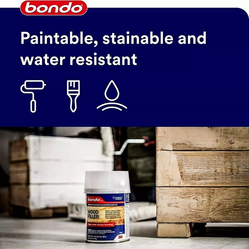 Bondo Home Solutions Wood Filler, Sandable in 15 min, 1.9