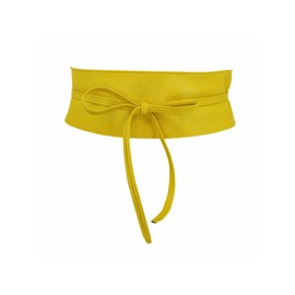 Fashiongen Women's Waist Belt Wide Obi Belt MICA (Ceinture Mica) - yellow, size: s-m