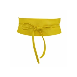 Fashiongen Women's Waist Belt Wide Obi Belt MICA (Ceinture Mica) - yellow, size: s-m