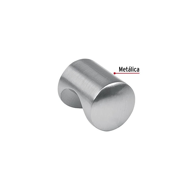 Hermex PER-031, Perilla estilo Cilindro, niquel satinado