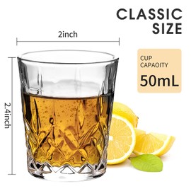 JAIEF 1.7 OZ Tequila Shot Glasses Heavy Base Shot Glass, Crystal Cordial Glasses (32)