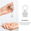 Pack of 2 Metal Key Rings with House, Silver Small