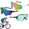 KQWVZ 3PCS Schnelle Brille Rave, Fahrradbrille Herren Damen, UV 400