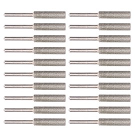 Chainsaw Grinding File, 20Pcs Chainsaw Sharpener Burr Stone File, Chainsaw Sharpener for 7/32 Inch Wheel and Large Chainsaw Chain(5.5mm-Silver)