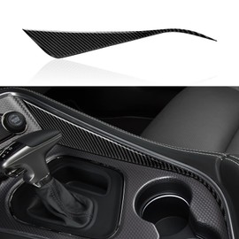 BRMYL Car Side Gear Shift Panel Decal for 2015 2016 2017 2018 2019 2020 2021 2022 2023 Dodge Challenger Accessories Carbon Fiber Interior Stickers