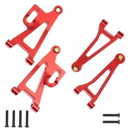 Treehobby Aluminum Upgrades Replacement Accessories Compatible with Hyper Go H14bm MJX 14209 14210 1/14 RC Upgrade Parts,Red (Front Upper and Front Lower Swing Arms)