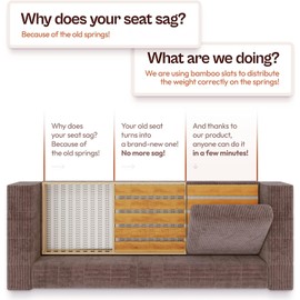 Trustic Couch Cushion Support for Sagging Seat [ 22 x 84], Sofa Saver, Sag Away Solution, Under Cushion Adjustable Bamboo Board Inserts, Heavy Duty, Extra Sturdy, and Thick 0.47"