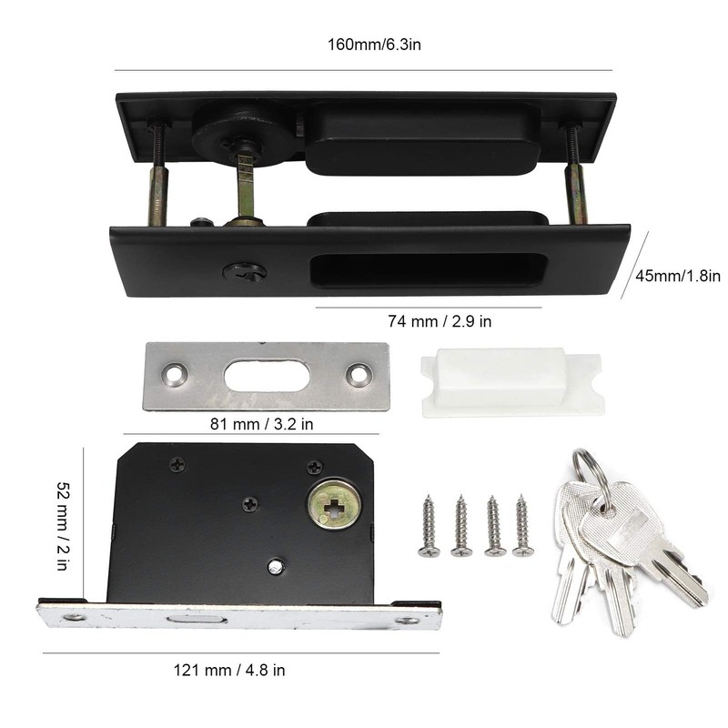 CCJH Sliding Barn Door Locks Invisible Door Handle Locks with