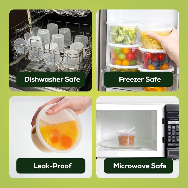 ecoZo 16 oz. Food Storage Containers with Lids [50 Sets]