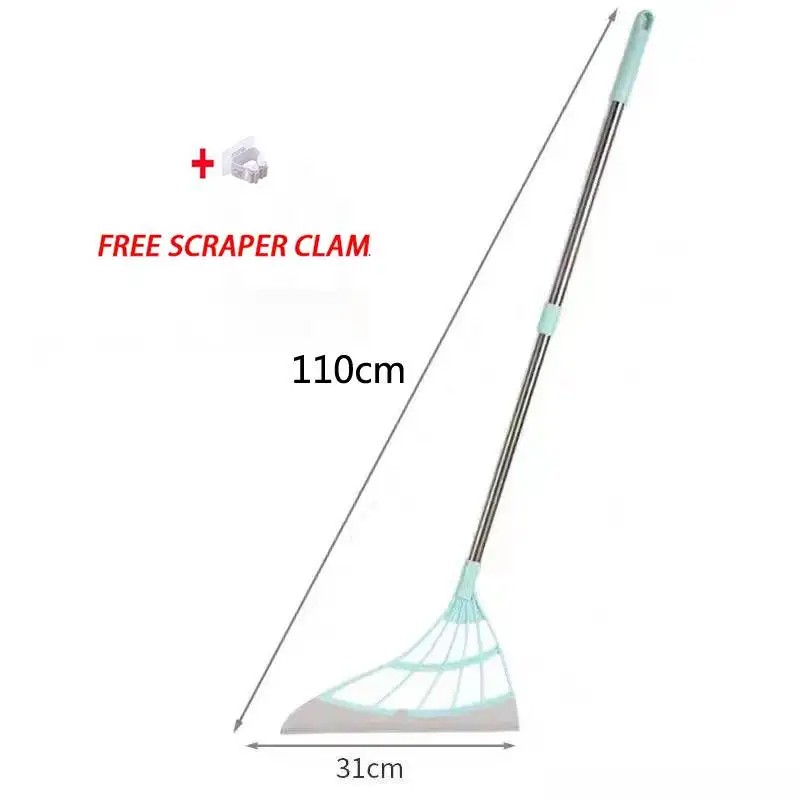 Silicone Floor Squeegee Broom for Pet Hair & Water -