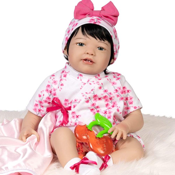 Paradise Galleries® Asian Realistic Reborn Toddler Doll, Jannie de Lange Designer's Doll Collections, 21" Adorable Real Life Doll in SoftTouch Vinyl with 7-Piece Doll Accessories - Hanami