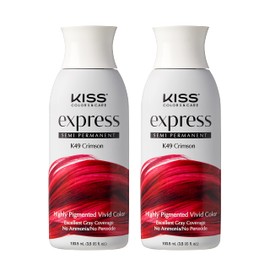 Kiss Express Semi-Permanent Hair Color 100mL (3.5 US fl.oz) (2 PACK, Crimson)