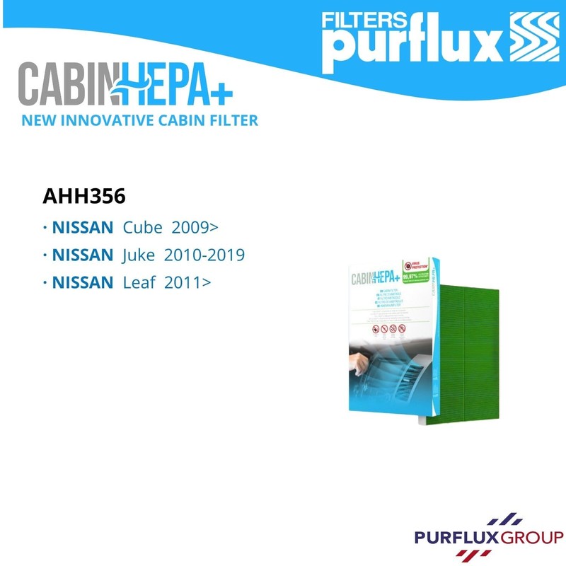 PURFLUX AHH356 Cabin Air Floating Filter HEPA