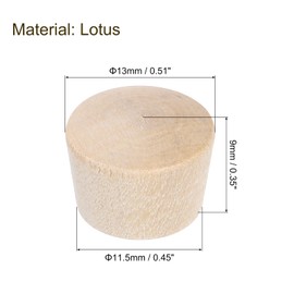 sourcing map 120Pcs Wood Button Plugs, 11.5mm/0.45" Flat Head Hardwood Screw Hole Plug Wooden Caps Buttons Wood Plug for Furniture Woodworking Craft Decor (13mm x 11.5mm)