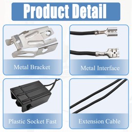 WB2X8228 2 Pack Element Receptacle and Wire Kit Fits GE Electric Hotpoint Stove Ranges and Cooktops Replaces 250535, PS242972, AP2013499