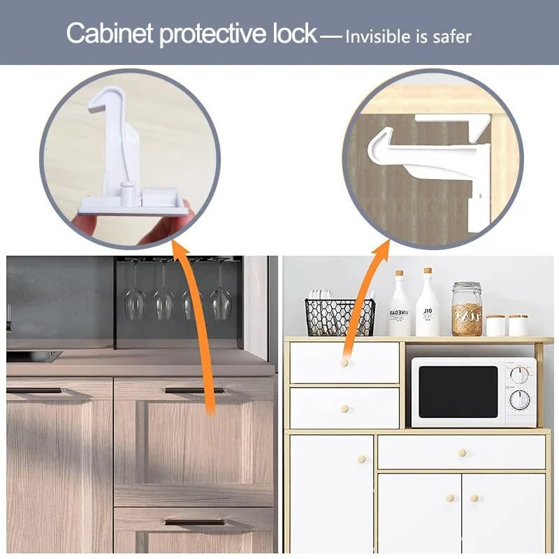 10 Pack Child Cabinet Locks, Baby Proofing Safety Locks for
