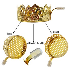 Hookah Charcoal Holder KKDUCK Reusable Metal Hookah Coal Heater for SHIAHA Accessories Hookah Heat Management System Crown Style (Gold)