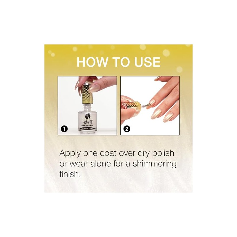 Seche Top Coat Efecto Diamante Gold 14.8ml