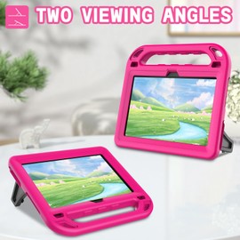 MENZO Kids Case for 10-inch Tablet (2023/2021 Release,13th/11th Generation), Lightwight Shockproof Built-in Screen Protector with Handle Stand, Rose
