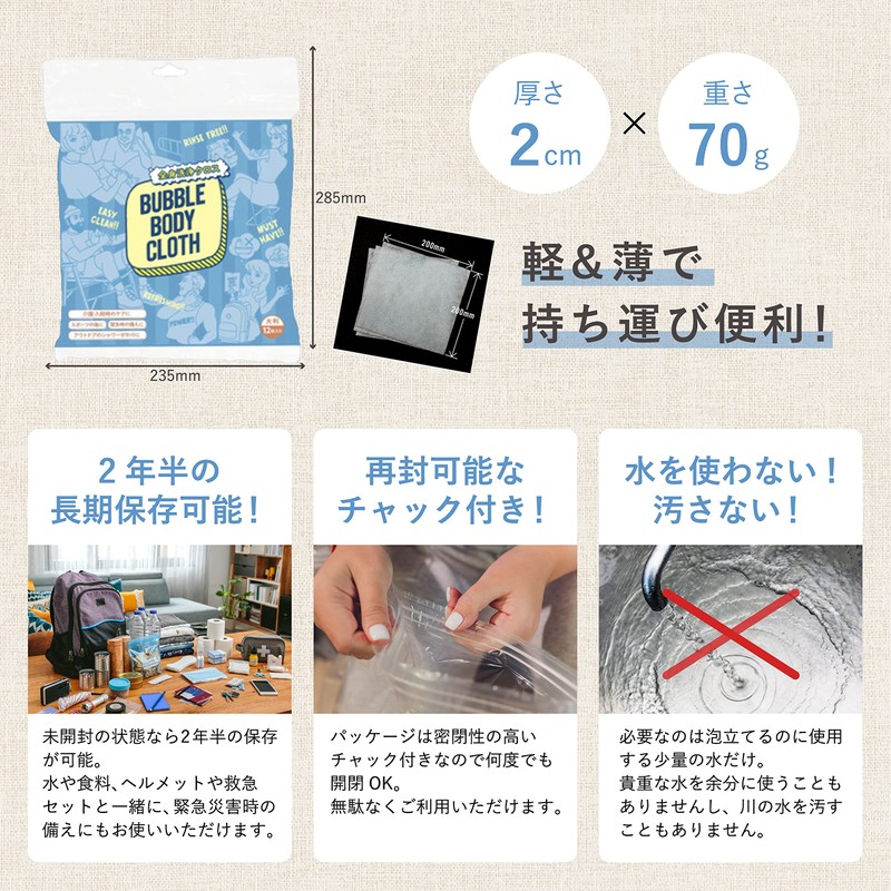 [Set of 3] Bubble Body Cloth, Set of 12 x