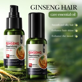 Natural Hair Oil with Ginseng & Polygonatum for Damaged Hair, Moisturises, Revitalises, Nourishes and Protects - For All Hair Types, Colour-Friendly, Pack of 2