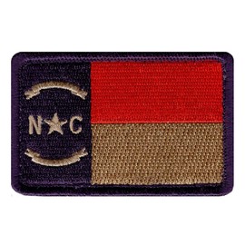 North Carolina State Flag NC Hook Fastener Patch (3.0 X 2.0 NCP8)