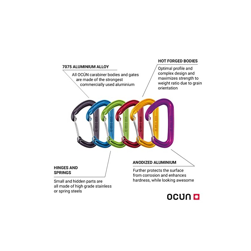 Ocun Hawk Wire Carabiner Pack of 6