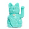 Chinesische Glückskatze. Winkende Katze. Maneki Neko viel Glück. TURQUOISE, L